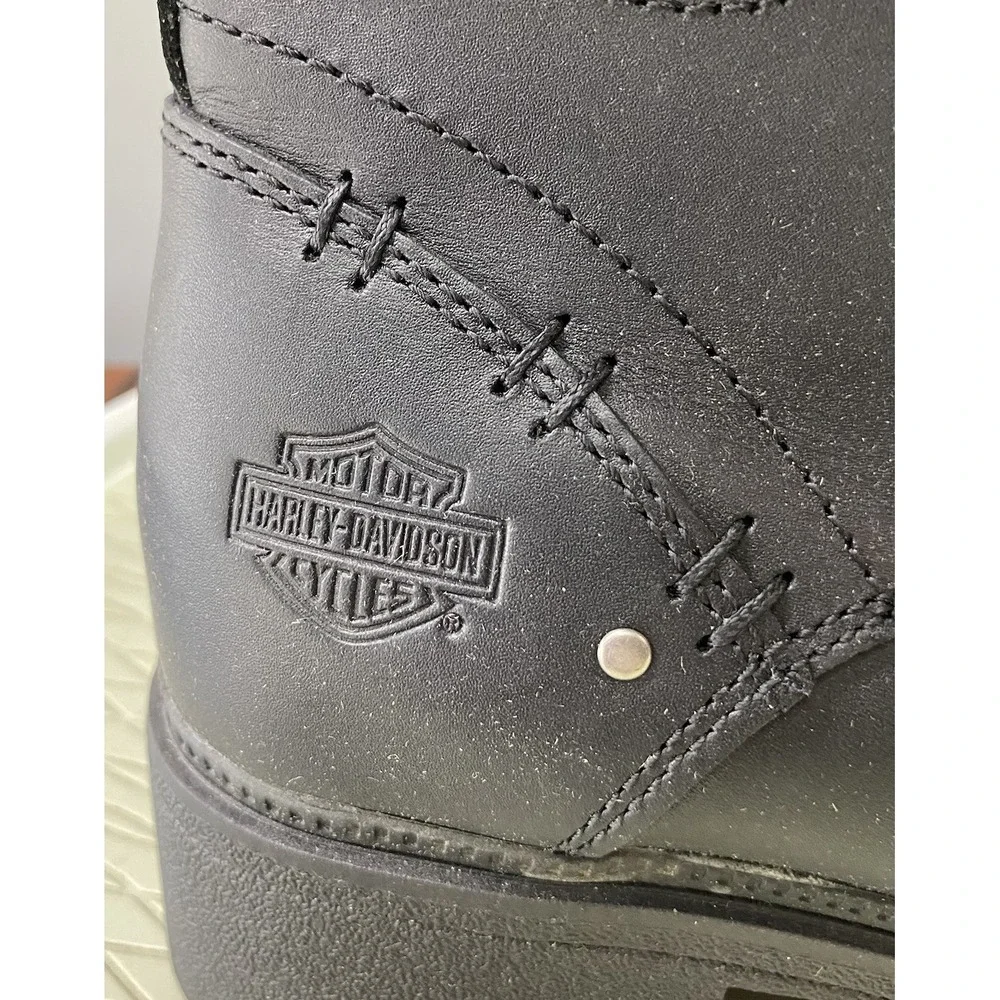 Harley Davidson Women Elowen Black Leather Motorcycle Ankle Riding Biker Boot 7M